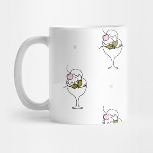 Pattern with line art style ice cream Mug